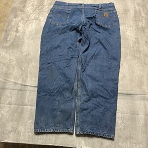 Carhartt Mens Jeans Blue Flannel Lined Relaxed Fit B172 DST WorkwearSize 40x30